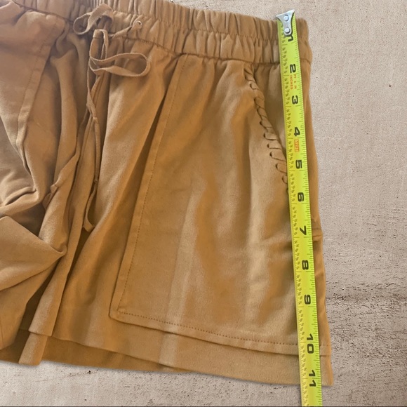 Zara Trafaluc Western Boho Faux Suede Brown Shorts - Picture 10 of 12